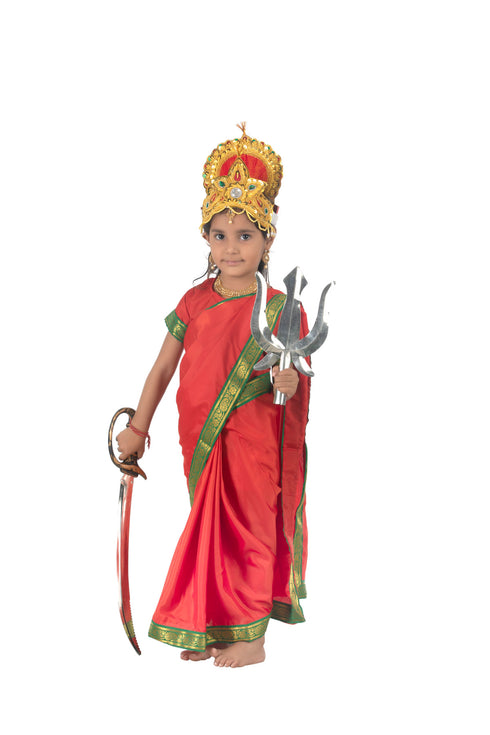 BookMyCostume Durga Mata Hindu Goddess Girls Fancy Dress Costume for Shoots and Role Play